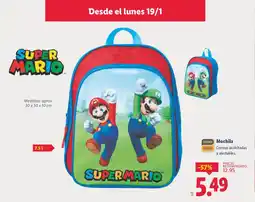 Lidl SUPER MARIO Mochila oferta