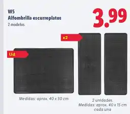 Lidl W5 Alfombrilla escurreplatos oferta
