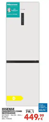 Worten HISENSE Frigorífico combi rb390n4dwd oferta