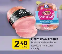 Coviran ELPOZO 1954 & BIENSTAR Jamón cocido Duroc Extra o reducido en sal al corte oferta