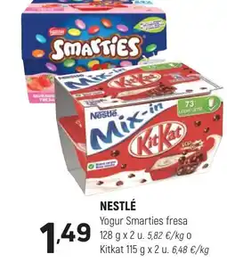 Coviran NESTLÉ Yogur Smarties fresa o Kitkat oferta