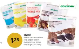Coviran COVİRAN Galletas con cacao rellenas nata, galletas rellenas chocolate, fresa, limón o nata oferta