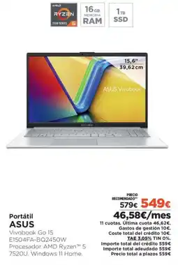 El Corte Inglés ASUS Portátil oferta