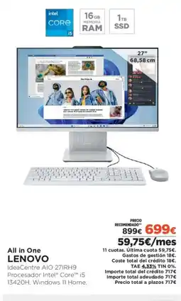 El Corte Inglés LENOVO All in One oferta