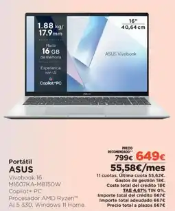 El Corte Inglés ASUS Portátil oferta