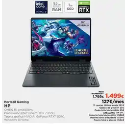 El Corte Inglés HP Portátil Gaming oferta