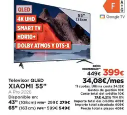 El Corte Inglés XIAOMI 55" Televisor QLED oferta