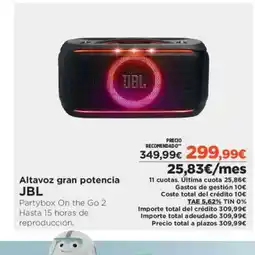 El Corte Inglés JBL Altavoz gran potencia oferta