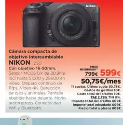 El Corte Inglés NIKON Cámara compacta de objetivo intercambiable oferta