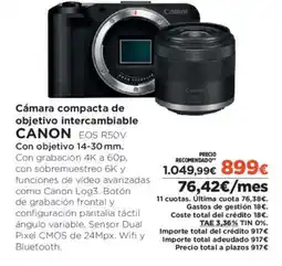 El Corte Inglés CANON Cámara compacta de objetivo intercambiable oferta