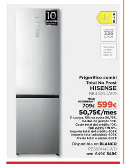 El Corte Inglés HISENSE Frigorífico combi Total No Frost oferta