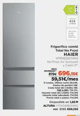 El Corte Inglés HAIER Frigorífico combi Total No Frost oferta