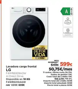 El Corte Inglés LG Lavadora carga frontal oferta