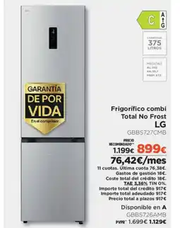 El Corte Inglés LG Frigorífico combi Total No Frost oferta