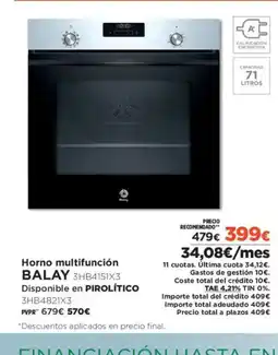 El Corte Inglés BALAY Horno multifunción oferta