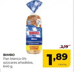 Alimerka BIMBO Pan blanco 0% azúcares añadidos oferta
