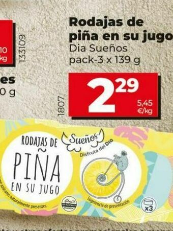 Dia Rodajas de piña en su jugo oferta