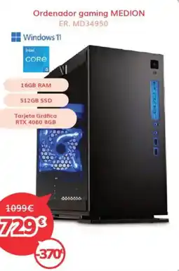 Mi electro MEDION Ordenador gaming ER. MD34950 oferta