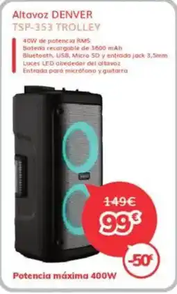 Mi electro DENVER Altavoz oferta