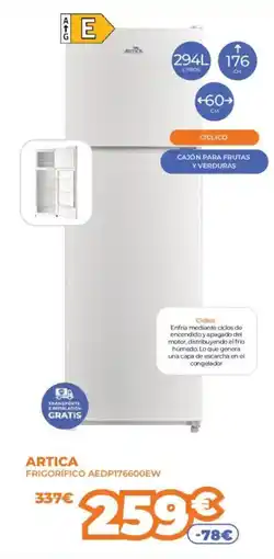 Pascual Martí ARTICA Frigorífico aedp176600ew oferta
