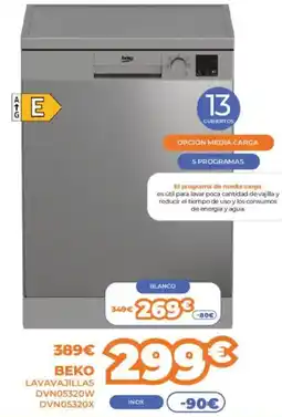 Pascual Martí BEKO Lavavajillas dvn05320w dvn05320x oferta