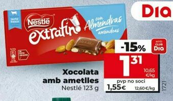 Dia Chocolate con almendras nestlé oferta
