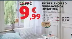 Alcampo Joc de llençols o funda nordica microfibra oferta