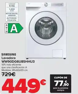 Carrefour Samsung - lavadora ww90dg6u85hhu3 oferta