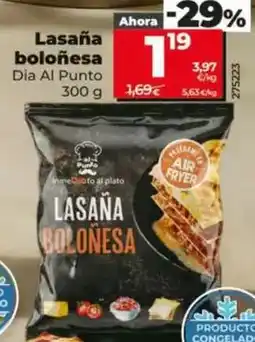 Dia Dia al punto - lasaña boloñesa oferta