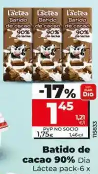 Dia Dia lactea - batido de cacao 90% oferta