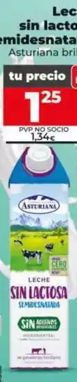 Dia Asturiana - leche sin lactosa semidesnatada oferta