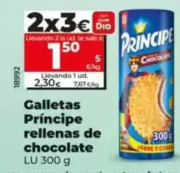 Dia Lu - galletas príncipe rellenas de chocolate oferta