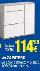 Rapimueble Blanco - zapatero en color cemento y oferta