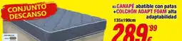 Rapimueble Canape abatible con patas +colchón adapt foam alta adaptabilidad oferta