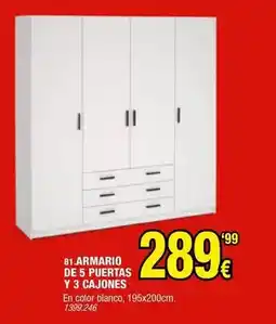 Rapimueble Blanco - 81-harmario de 5 puertas y 3 cajones oferta