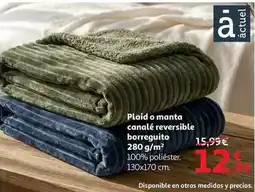 Alcampo Plaid o manta canalé reversible borreguito oferta