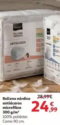 Alcampo Savel - relleno nórdico antiácaros microfibra oferta