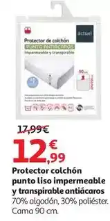 Alcampo Actuel - protector colchón punto liso impermeable y transpirable antiácaros oferta
