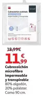 Alcampo Actuel - cubrecolchón microfibra impermeable y transpirable oferta