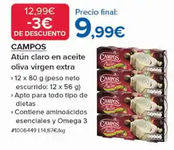 Costco CAMPOS Atún claro en aceite oliva virgen extra oferta