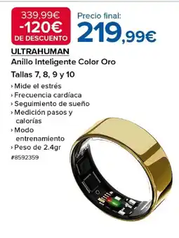 Costco ULTRAHUMAN Anillo Inteligente Color Oro oferta