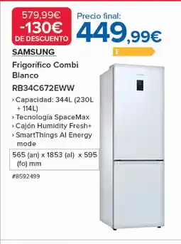 Costco SAMSUNG Frigorífico Combi Blanco RB34C672EWW oferta