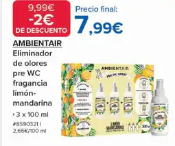 Costco AMBIENTAIR Eliminador de olores pre WC fragancia limón- mandarina oferta