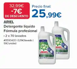 Costco ARIEL Detergente liquido Fórmula profesional oferta