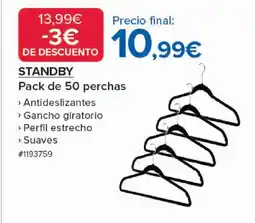 Costco STANDBY Pack de 50 perchas oferta