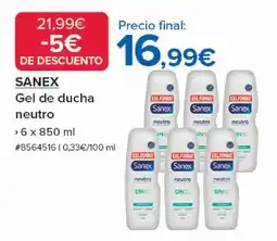 Costco SANEX Gel de ducha neutro oferta