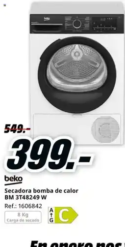 MediaMarkt BEKO Secadora bomba de calor BM 3T48249 W oferta