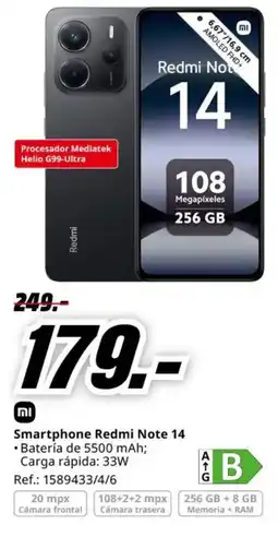 MediaMarkt Smartphone Redmi Note 14 oferta