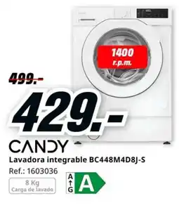 MediaMarkt CANDY Lavadora integrable BC448M4D8J-S oferta