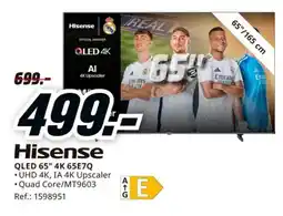 MediaMarkt HISENSE QLED 65" 4K 65E7Q oferta